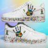 Autism Awareness Hand-Painted Drip Air Force 1 Shoes, Custom Handprint Puzzle AF1 Sneakers - Image 12