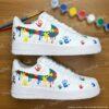 Autism Awareness Hand-Painted Drip Air Force 1 Shoes, Custom Handprint Puzzle AF1 Sneakers
