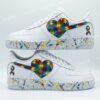 Autism Awareness Custom Air Force 1 Shoes, Hand Painted AF1 Heart Puzzle Sneaker