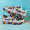 Custom Hand-painted Drip Air Force 1 Sneakers: Personalized Autism Awareness AF1 Shoes - Image 5