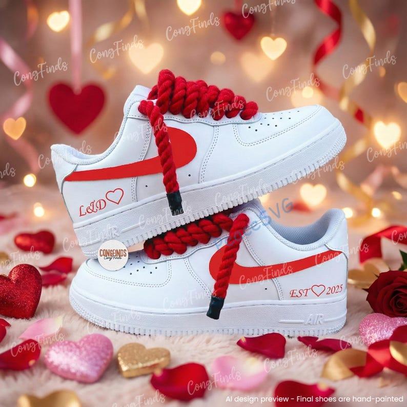 Custom Valentine Air Force 1 ? Personalized Name Couple Shoes