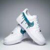 Custom Patina Blue Air Force 1 Shoes, Hand Painted AF1 Drip Sneakers, Blue AF1