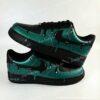 Custom Drip Green Black Air Force 1 Sneakers, Custom Green AF1 Shoes