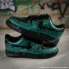 Custom Drip Green Black Air Force 1 Sneakers, Custom Green AF1 Shoes - Image 3