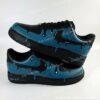 Custom Drip Patina Blue Black Air Force 1 Sneakers, Custom Patina Blue AF1 Shoes - Image 2