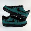 Custom Hand-Painted Green Drip Black Air Force 1 Sneakers: Personalized AF1 Shoes - Image 3