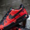 Custom Red Drip AF1 Sneakers, Hand-Painted Streetwear Shoes - Image 2