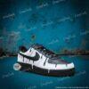 Custom Hand-Painted Black White Drip AF1 Sneakers, Streetwear Shoes - Image 2