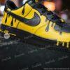 Custom Drip Black Air Force 1 Sneakers, Hand-Painted Yellow AF1 Shoes - Image 3