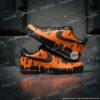 Custom Black Orange Drip AF1 Sneakers, Hand-Painted Streetwear Air Force 1 Shoes