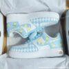 Custom Lemon Pastel Air Force 1, Blue Argyle Pattern Hand-Painted AF1 Sneakers