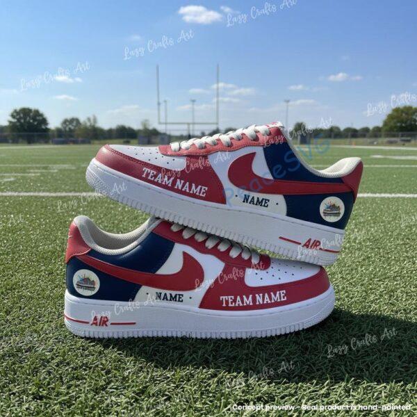 Alternative view of Hand-Painted Atlanta Football Air Force 1, Custom Falcon Sneakers