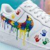 Custom Hand-painted Air Force 1 Drip Sneakers: Personalized Autism AF1 Shoes - Image 4