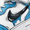 Custom Air Force 1 Mid Sneakers: Hand-Painted Blue Cartoon Drip Sneakers - Image 3