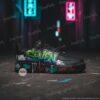 Hand-Painted Graffiti Black AF1 Sneakers: Custom Streetwear - Image 3