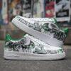 Hand-Painted Green Gray Graffiti AF1 Sneakers: Graffiti Streetwear Air Force 1 Shoes