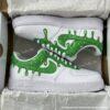 Custom Hand Painted Green Drip Air Force 1 Sneakers, Personalized AF1 Shoes