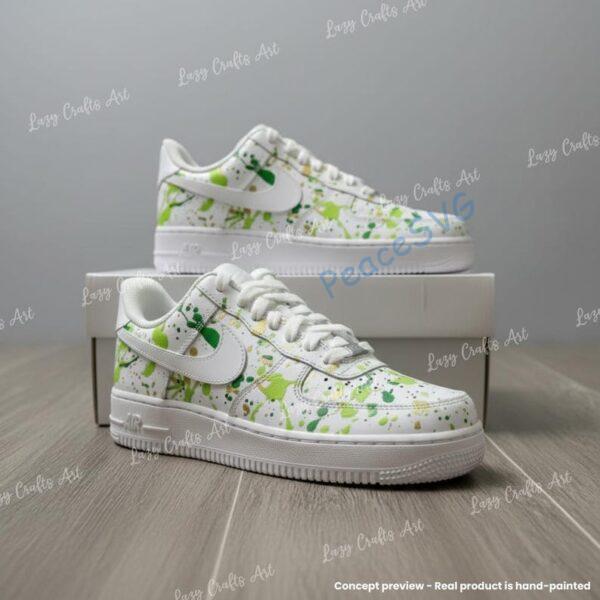 Alternative view of Custom Hand Painted Splatter Air Force 1 Sneakers, Personalized AF1 Shoes