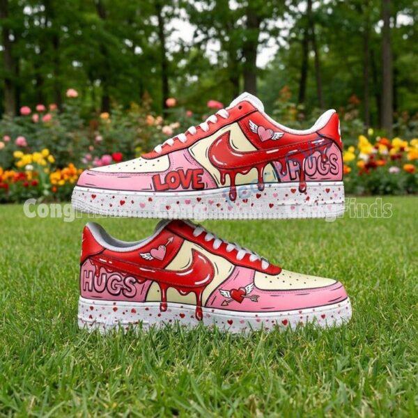 Alternative view of Hand Painted Valentine Air Force 1 Sneakers: Custom Comic AF1 Shoes