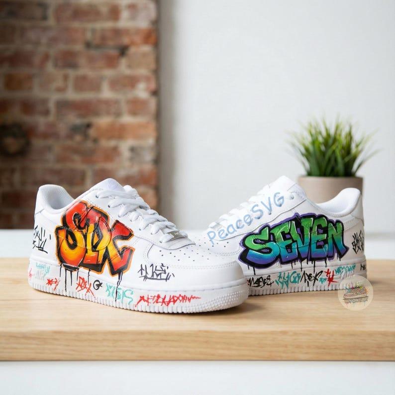 Custom Hand-Painted Graffiti Air Force 1: Personalized Streetwear AF1 Sneakers