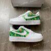 Custom Lucky Green Air Force 1 Sneakers: Hand-Painted Shamrock AF1 Shoes