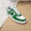 Custom Green Air Force 1 Sneakers: Hand-Painted Splatter AF1 Shoes - Image 3