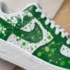 Custom Green Air Force 1 Sneakers: Hand-Painted Splatter AF1 Shoes - Image 2