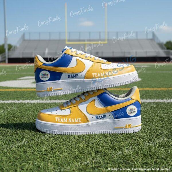 Hand-Painted Rams Air Force 1 Sneakers, Personalized Football Fan Shoes