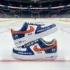 Personalized Custom Edmonton Hockey Air Force 1, Hand-Painted Oilers Hockey Fan AF1 Sneaker, Adult /Toddler Kids