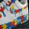 Custom Hand-Painted  Drip Air Force 1 Sneakers, Personalized Autism AF1 Shoes - Image 3