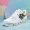 Custom Hand-painted Splatter Air Force 1 Sneakers: Personalized Autism AF1 Shoes - Image 3