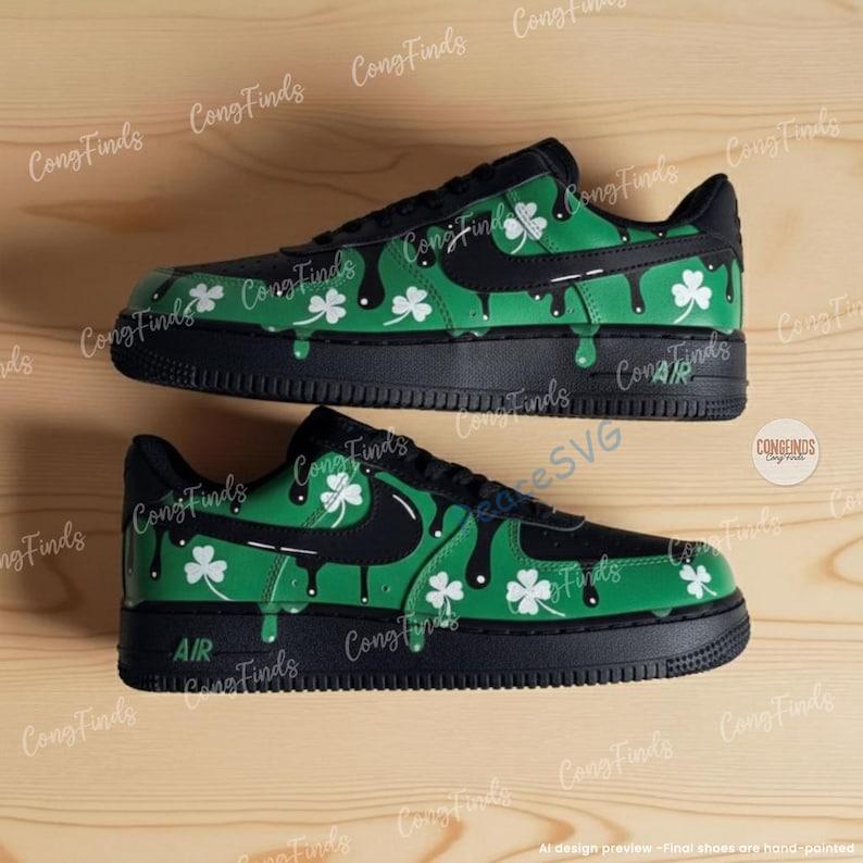 Personalized Drip Black AF1 Shoes