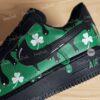 Personalized Drip Black AF1 Shoes, Black Green Custom Air Force 1 Sneakers, Hand Painted Patrick's Day AF1 Shoes - Image 4