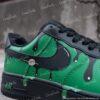 Personalized Black Green Drip AF1 Shoes, Black Green Custom Air Force 1 Sneakers, Hand Painted Black AF1 Shoes - Image 3