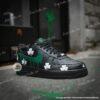 Custom Black Shamrock Drip Air Force 1, Green Drip Swoosh AF1 Sneakers, Hand-Painted Irish Streetwear Custom Shoes - Image 7