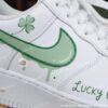 Personalized Custom Light Green Drip Air Force 1, Hand-Painted Patrick's Day AF1 Sneakers - Image 4