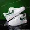 Personalized Hand-Painted Green Drip Air Force 1, Custom Patrick's Day AF1 Sneakers - Image 2