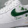 Personalized Hand-Painted Green Drip Air Force 1, Custom Patrick's Day AF1 Sneakers - Image 3