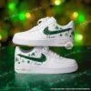 Personalized Hand-Painted Green Drip Air Force 1, Custom Patrick's Day AF1 Sneakers