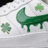 Hand-painted Green Drip Air Force 1 Sneakers: Custom Irish Clover Streetwear AF1 Shoes - Image 3