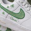 Custom Hand-painted Clover Air Force 1 Sneakers: Hand-Painted Patrick's Day Streetwear Shoes - Image 3