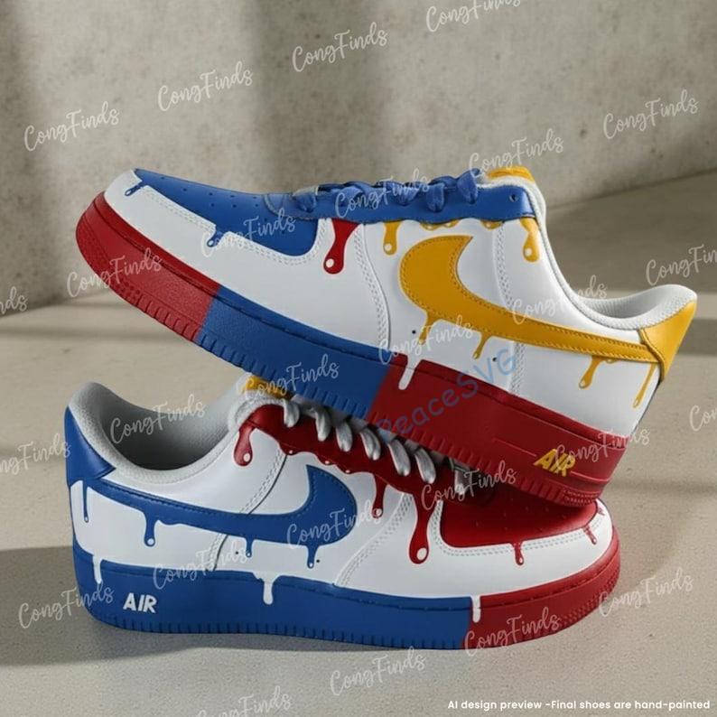Hand-Painted Drip Air Force 1 Sneakers
