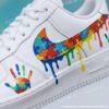Custom Hand-painted Air Force 1 Puzzle Drip Sneakers: Personalized Autism AF1 Shoes - Image 4