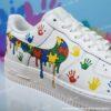 Hand-painted Air Force 1 Puzzle Drip Sneakers: Personalized Custom Autism AF1 Shoes - Image 2
