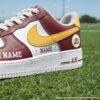 Hand-painted Washington Football Air Force 1, Personlized Commanders Football Fan AF1 Sneaker, Adult /Toddler Kids - Image 2