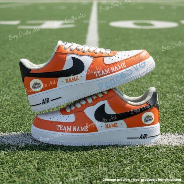 Custom Cincinnati Football Air Force 1, Hand-Painted Bengals Football Fan AF1 Sneaker, Adult /Toddler Kids