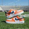 Custom Denver Football Air Force 1, Hand-Painted Broncos Football Fan AF1 Sneaker, Adult /Toddler Kids