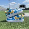 Personlized Los Angeles Football Air Force 1, Hand-Painted Chargers Football Fan AF1 Sneaker, Adult /Toddler Kids