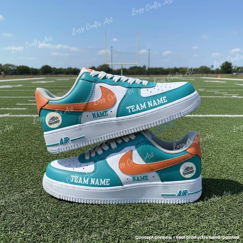 Custom Hand-Painted Miami Football Air Force 1