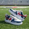 Personlized New England Football Air Force 1, Hand-Painted Patriots Football Fan AF1 Sneaker, Adult /Toddler Kids